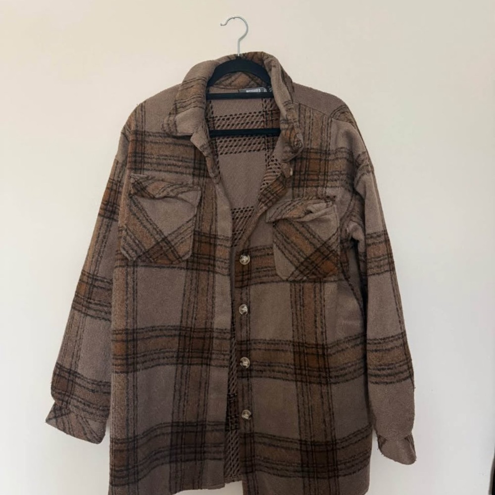Missguided Button-Up Plaid Jacket